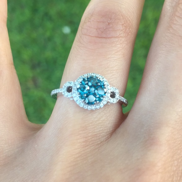 Le Vian genuine blue diamond ring sz 5.5 - Picture 2 of 8